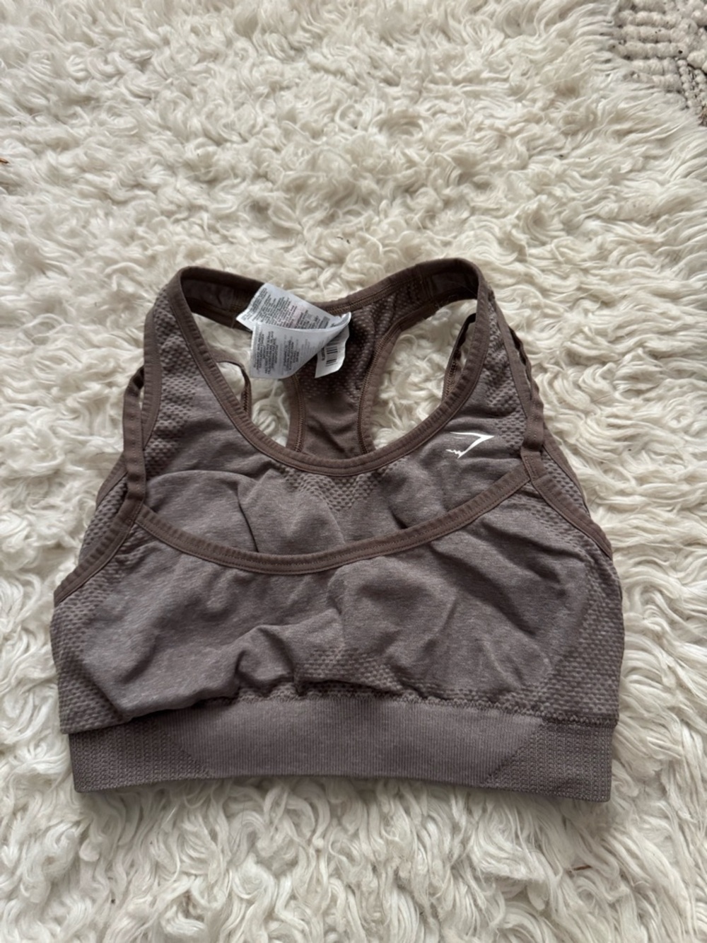 GYMSHARK brown vital seamless sports bra size small